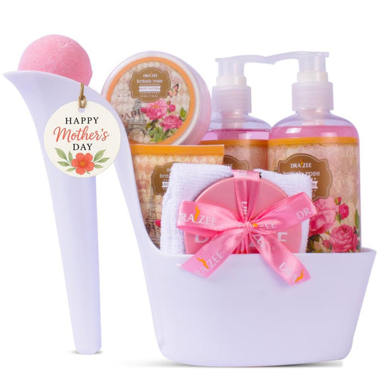Bath and Body Gift Set - 8 Pcs Luxury Rose Scented Heel Shoe Spa Gift Set for Women - Shower Gel, Bubble Bath, Body Butter, Body Lotion & More - Christmas Gifts for Women, Gift for Mom -